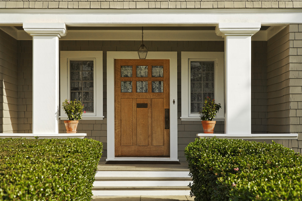 front door of modern home